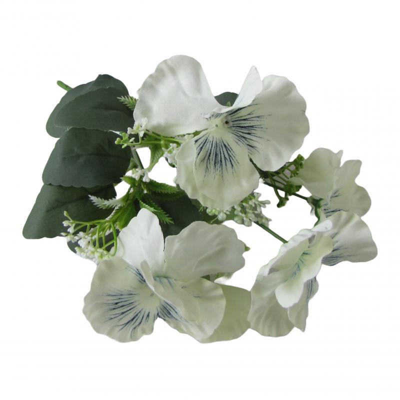 BRATKI bukiecik 25 cm <br>kolor kwiatów kremowy